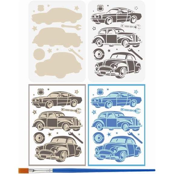 1 Set 2Pcs 2 Styles PET Hollow Out Drawing Painting Stencils for DIY Scrapbook Photo Album Car 297x210mm 2pcs/set for DIY