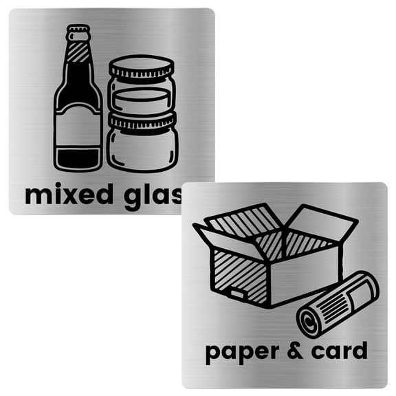 1 Set 2Pcs 2 Styles Plastic Public Sign Stickers Square Mixed Shapes 165x165mm Pattern: 130~150x140~150mm 1pc/style