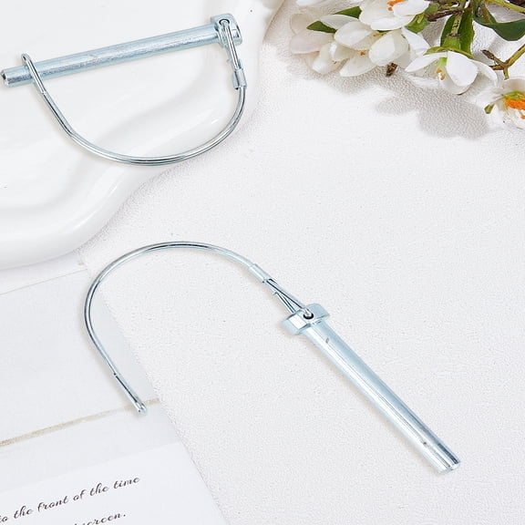 1 Set 2Pcs Carbon Steel Pto Pin Shaft Locking Pin Hitch Pin Safety Coupler Pin Arch Stainless Steel Color 70mm