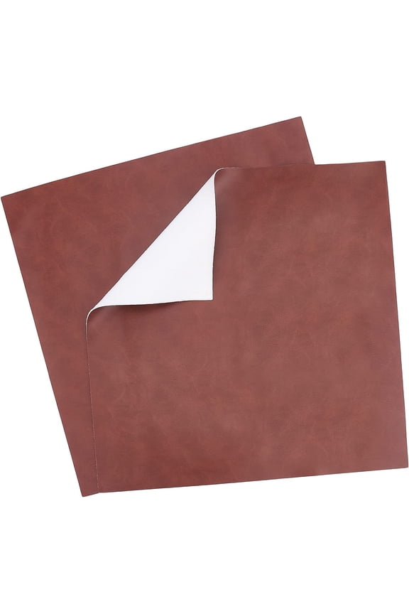 1 Set 2Pcs Leather Sheet 11.8" Square Crafting Leather Full Grain Buffalo Crazy Horse Leather Sheets 1.2mm Thick for Belt Purses Wallets Earrings Leather Handicraft Saddle Brown
