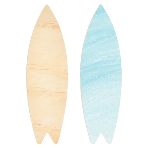 1 Set 2Pcs Pine Veneer Board Unfinished Wood Blanched Almond 302x95x6mm
