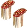 thumbnail image 1 of 1 Set 2Pcs Rhinestone Shoulder Tassel Shoulder Red and Golden Link Chain Epaulet Retro Shoulder Badge Punk Epaulette Shoulder Brooch Pin for Men and Women Cloth Uniform Accessories, 1 of 6