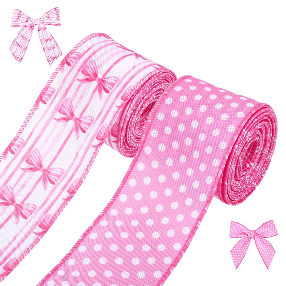 1 Set 2Rolls 2 Styles Polyester Ribbons for Clothes Accessories Mixed ...