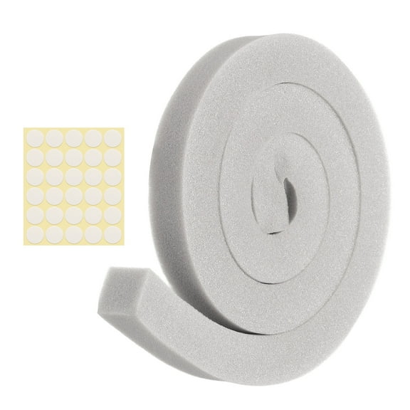 1 Set 3.28ft Foam Seal Strip, 1 Inch Width x 1 Inch Thick Weather Stripping Foam Insulation Tape, EVE Air Conditioner Open Cell Foam Seal Tape for Doors, Windows, Grey