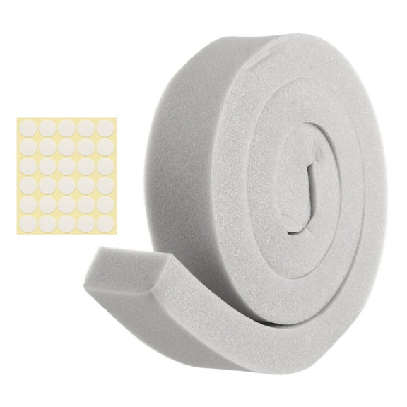 1 Set 3.28ft Foam Seal Strip, 1 Inch Width x 2 Inch Thick Weather Stripping Foam Insulation Tape, EVE Air Conditioner Open Cell Foam Seal Tape for Doors, Windows, Grey