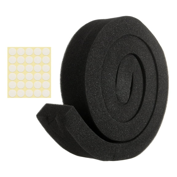 1 Set 3.28ft Foam Seal Strip, 1 Inch Width x 2 Inch Thick Weather Stripping Foam Insulation Tape, EVE Air Conditioner Open Cell Foam Seal Tape for Doors, Windows, Black