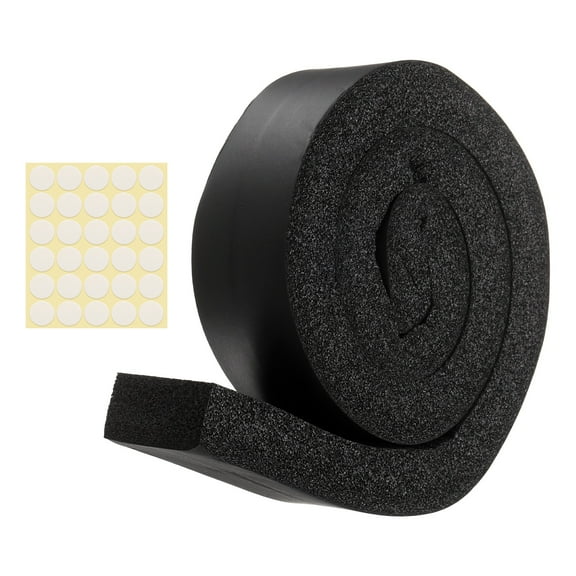 1 Set 3.28ft Foam Seal Strip, 1 Inch Width x 2 Inch Thick Weather Stripping Foam Insulation Tape, High Density Air Conditioner Open Cell Foam Seal Tape for Doors, Windows, Black