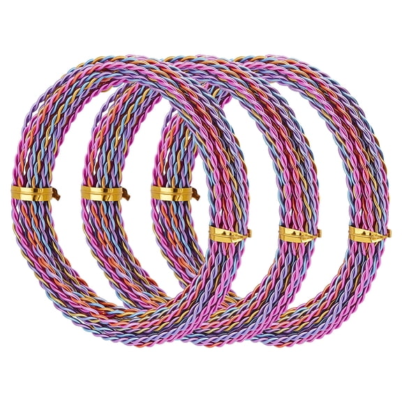 1 Set 3 Bundles Aluminum Wire Twisted Round for Jewelry Making Rainbow Color 2mm 12 Gauge about 16.40 Feet(5m)/bundle