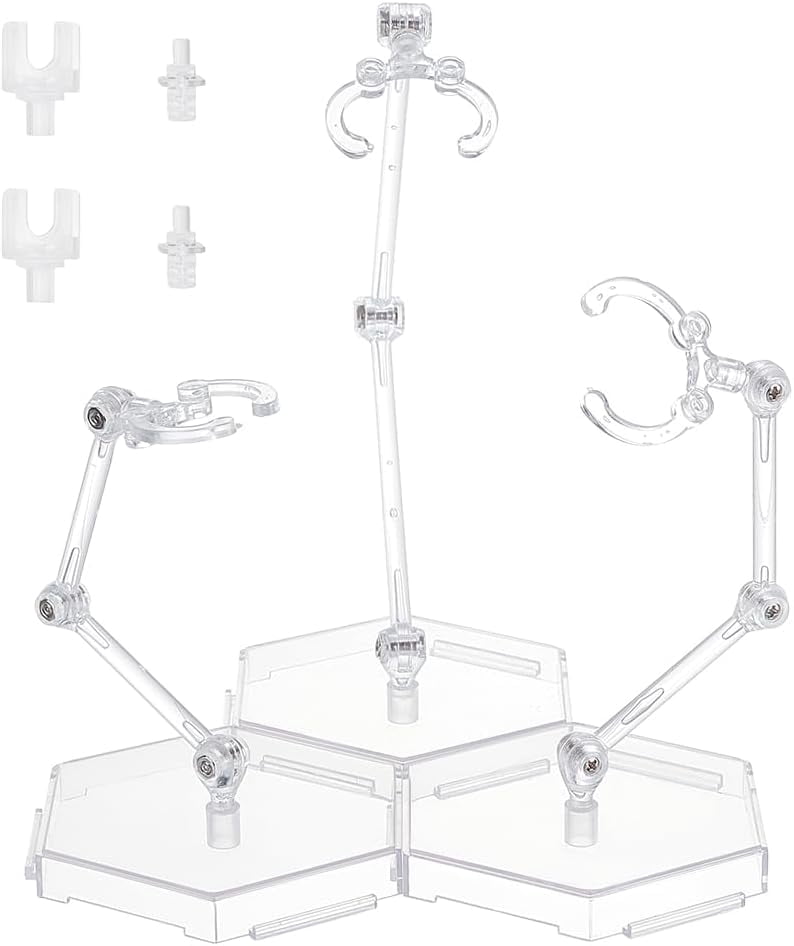 1 Set 3 Pcs Action Figure Stand Clear Assembly Action Figure Display ...