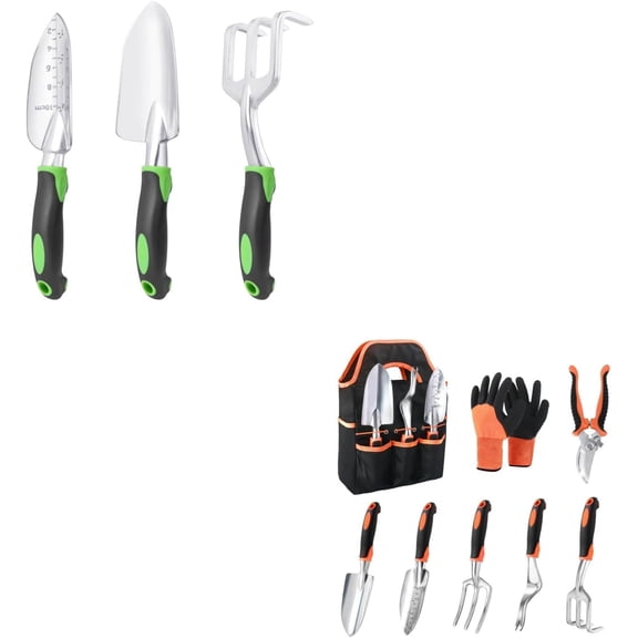 1 Set 3 Piece Garden Tool Kit With 8 Piece Garden Tool Set And Repotting Mat