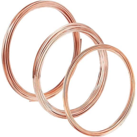 1 Set 3 Roll 18/20/22 Gauge Square Copper Wires Raw Copper Beading Wire for DIY Jewelry Ring Bracelets Earring Craft Making 19.69 Feet/Roll Copper