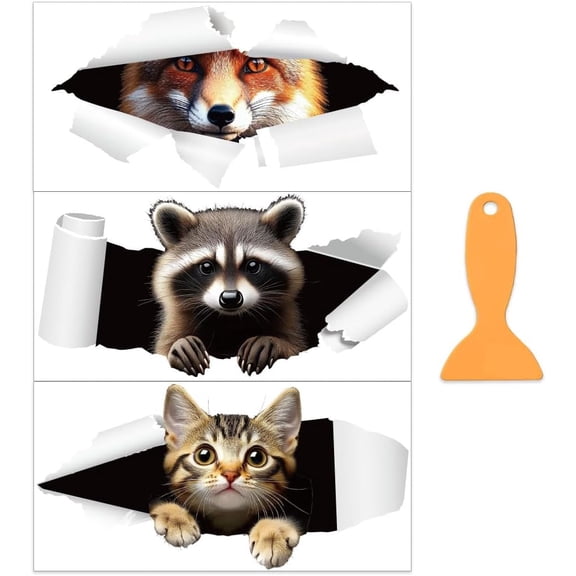 1 Set 3 Sheets 3 Styles PVC Waterproof Decorative Stickers Self Adhesive Decals for Furniture Decoration with 1Pc Plastic Scraper 300x150mm 1 sheet/style