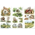 thumbnail image 1 of 1 Set 3 Sheets 3 Styles PVC Waterproof Decorative Stickers Self Adhesive Decals for Furniture Decoration House 300x150mm 1 sheet/style, 1 of 8