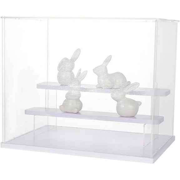 1 Set 3 Tier Display Case Clear Plastic Display Case with Tier Holder Risers Dustproof Protection Showcase for Collectibles Anime Figure(3 Tier 12.4*8.5*10.2inch )