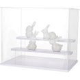 thumbnail image 1 of 1 Set 3 Tier Display Case Clear Plastic Display Case with Tier Holder Risers Dustproof Protection Showcase, 1 of 7