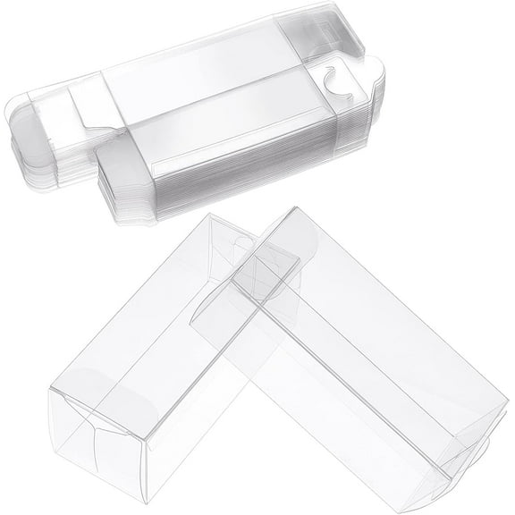 1 Set 30 Pcs Clear Candy Box Transparent Wedding Party Favour Boxes 1.57x1.57x3.94 PVC Cube Packaging Boxes for Candy Cookies Cake Chocolate Gift and Molds diy Clear