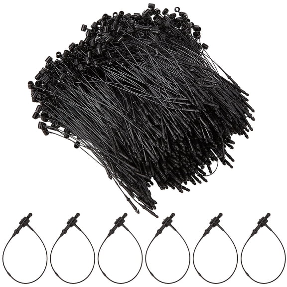 1 Set 3000Pcs Plastic Price Tag Chains Fastener Hang Tag Snap Lock Pins Black 80x3.5x4.5mm