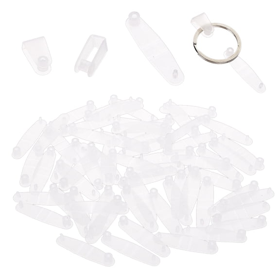 1 Set 300Pcs PP Plastic Badge Strap Clip Key Chain Connector Plastic Keychain Clip Lanyards Key Rings ID Badge Holder Strap Clear 15.5x9x6mm