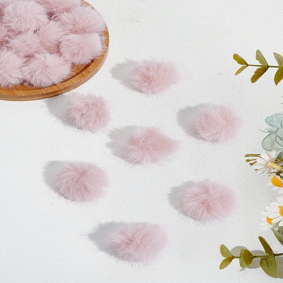 1 Set 30Pcs Plush Balls Round Misty Rose 30mm