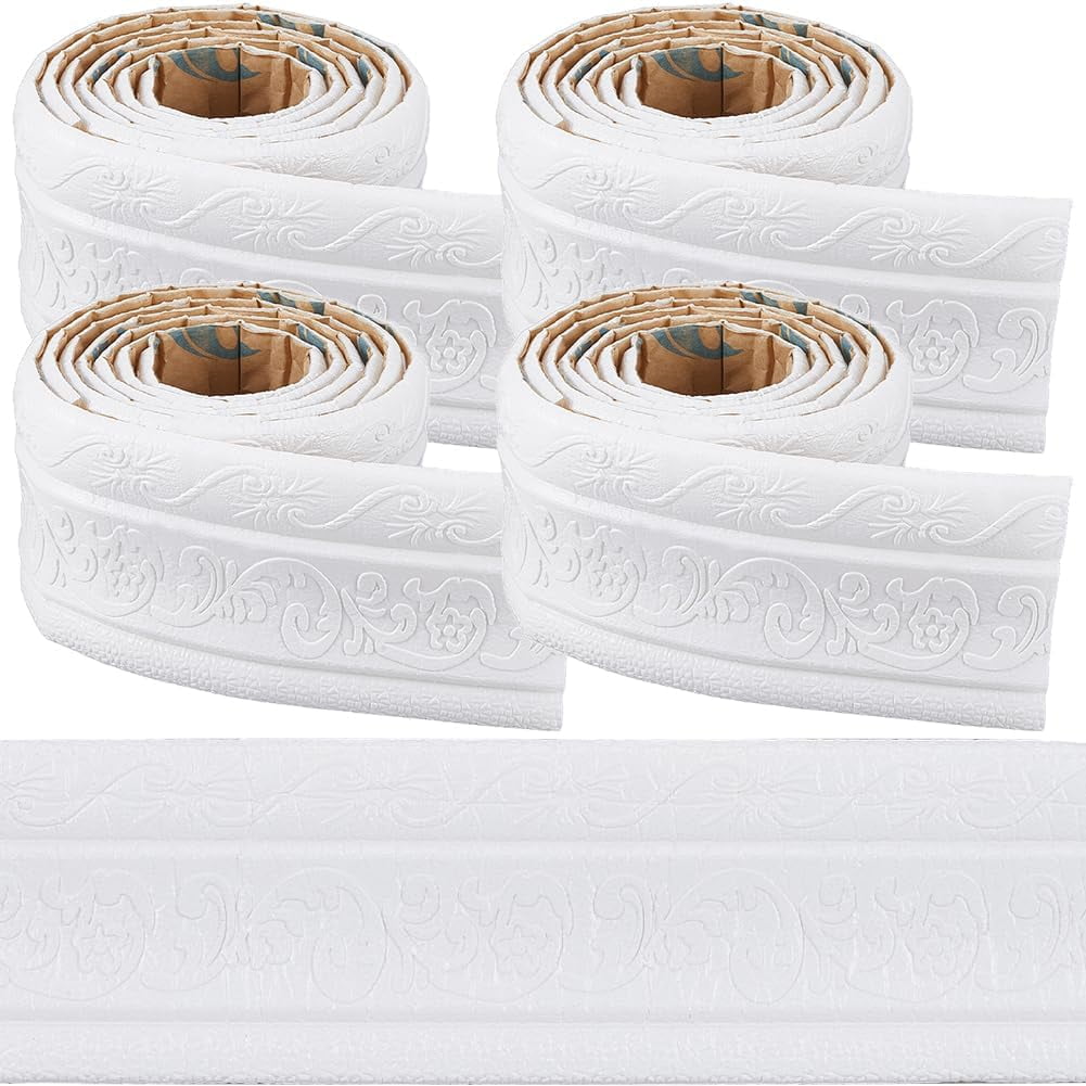 GORGECFAFT 2 Rolls 2.3mx79mm Pink Molding Peel And Stick 3D Wall Edging Foam Flexible Wallpaper Border Mirror Edging Frame Lines Wall Base Ceiling Basebo GORGECFAFT 2 Rolls 2.3mx79mm Pink Molding Peel And Stick 3D Wall Edging Foam Flexible Wallpaper Border Mirror Edging Frame Lines Wall Base Ceiling Basebo