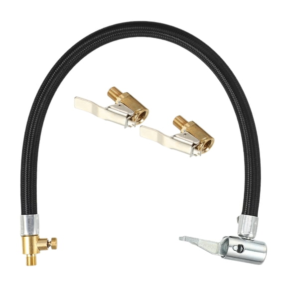 1 Set 35cm 13.78" Tire Valve Connect Pipe Extension Hose with Deflatable Connector