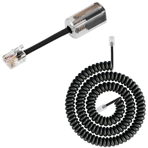 1 Set 360 Degree Rotating Swivels Cord RJ9 Landline Handset Cord Cable Telephone Handset Cord Detanglers