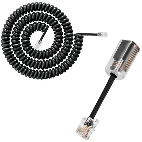 1 Set 360 Degree Rotating Swivels Cord RJ9 Landline Handset Cord Cable Telephone Handset Cord Detanglers