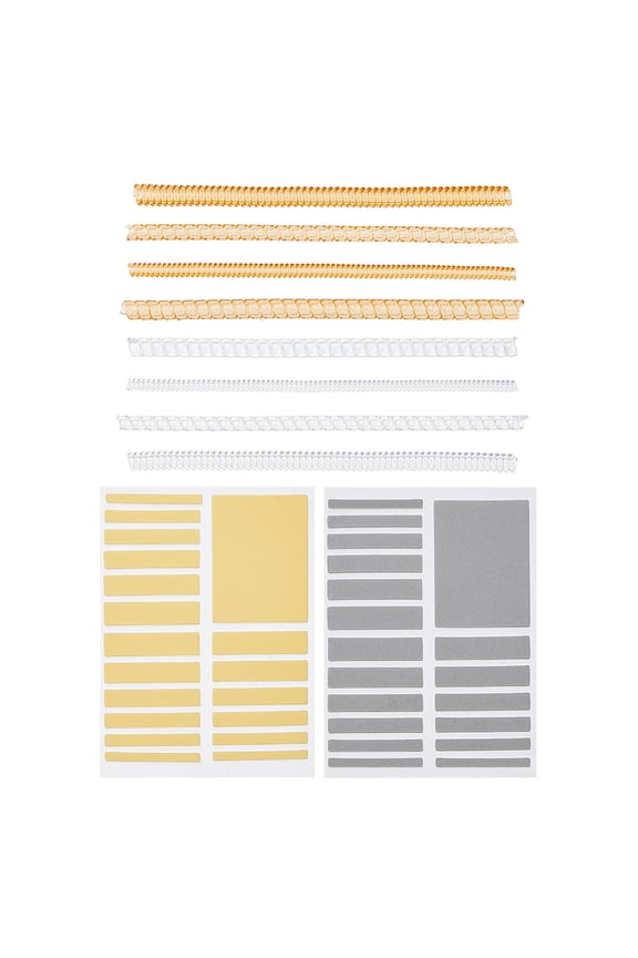 1 Set 36Pcs 10 Styles Resin Spring Coil & EVA Ring Size Adjuster Sticker Invisible Ring Size Adjuster Mixed Color 100x3.5~5mm Inner Diameter: