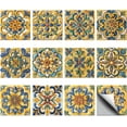 thumbnail image 1 of 36Pcs 12Styles Peel and Stick Backsplash Tile Stickers Retro Yellow Mandala Tile Decals Waterproof Self-Adhesive Square Wall Decals for DIY Making, 1 of 7
