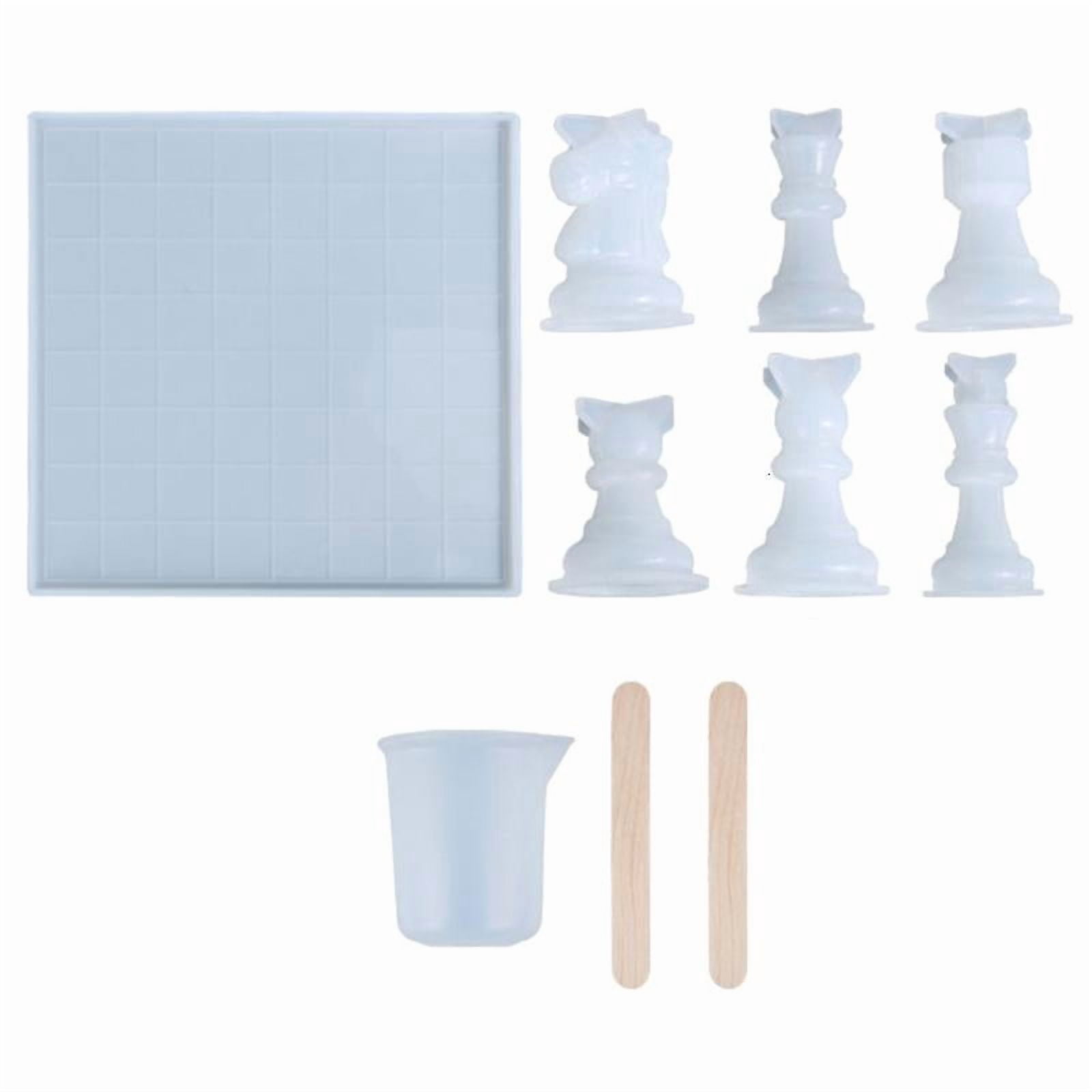1 Set 3D Chess Pieces Crystal Epoxy Resin Mold Handmade Chessborad Casting Silicone Mould DIY Crafts Making Tool