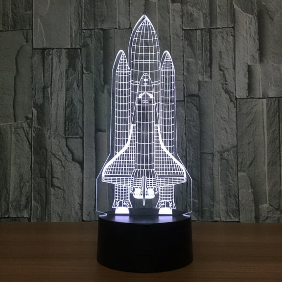 1 Set 3D Space Rocket Night Light Changing LED With Remote Control Desk Lamp Touch Switch Room Decor Child Bedroom Decor TAPDRA Spare Part