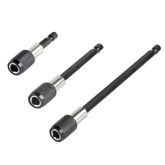 1 Set 3Pc Hex Shank Drill Bit Holder Extension Rod, Kaireo Drill Bit, Hex Shank Drill Bit Holder Extension Rod Set, Hexagon Shank Bit Holder Extension Rod Electric Drill Screwdriver Adapter