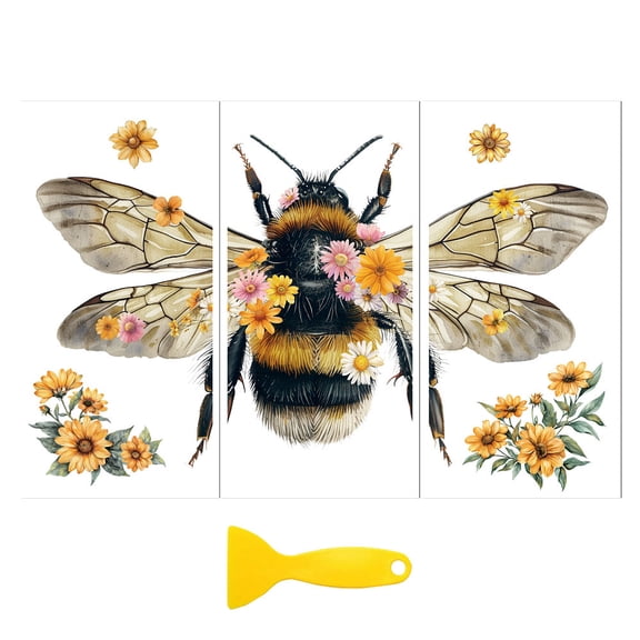 1 Set 3Pcs PVC Waterproof Decorative Stickers Self Adhesive Decals for Furniture Decoration Bees 300x150mm