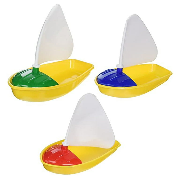 1 Set 3pcs Mini Plastic Sailing Boat Toys Kids Bath Toys Bathtub
