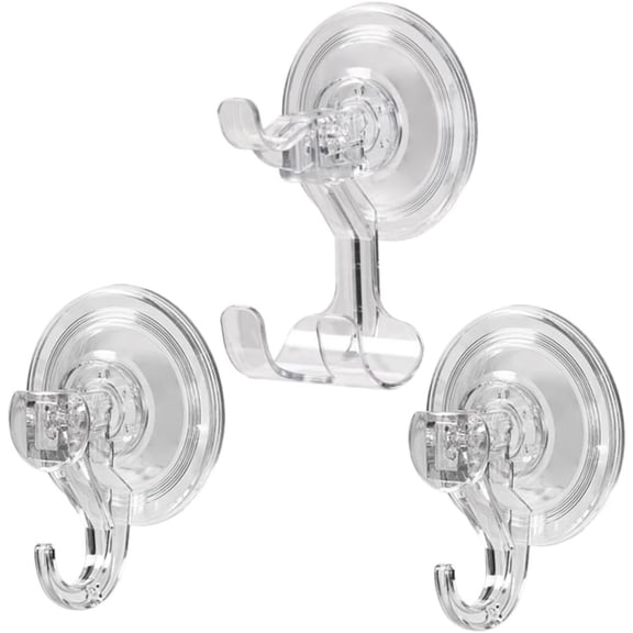 1 Set 3pcs Suction Cup Hook Bathrobe Hook Vacuum Hook Wall Mounted Hook Clear Hooks Clear Hangers Plastic Hooks Bathroom Towel Holder Wall Hanging Hook Durable Hanger The Pet Towel