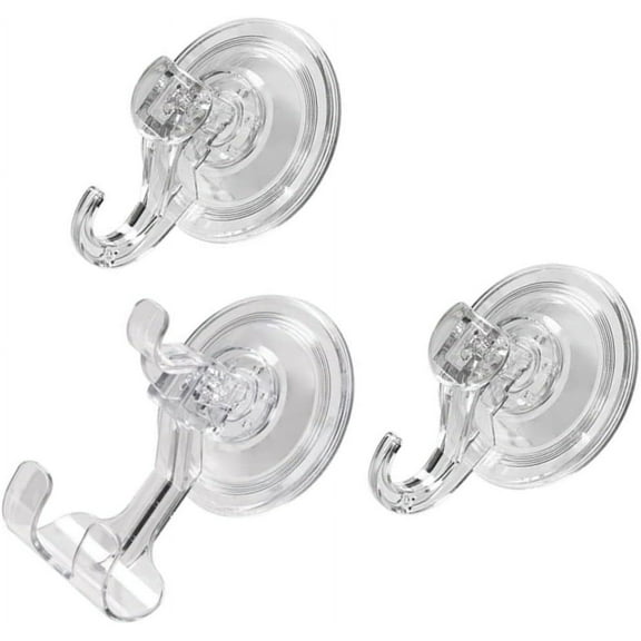 1 Set 3pcs Suction Cup Hook Suction Cup Hooks for Windows Plastic Clothes Hanger Plastic Hooks for Hanging Adhesive Wall Hooks Vacuum Hook Window Suction Hooks Bathroom Hook Loofah