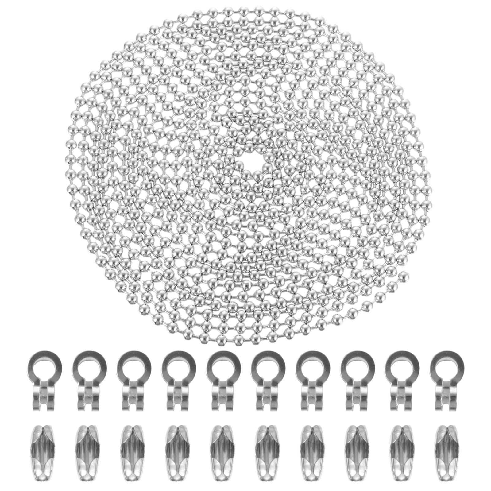 1 Set 4.5mm 4 Meters Beaded Roller Chain Pull Chain Extension with 20