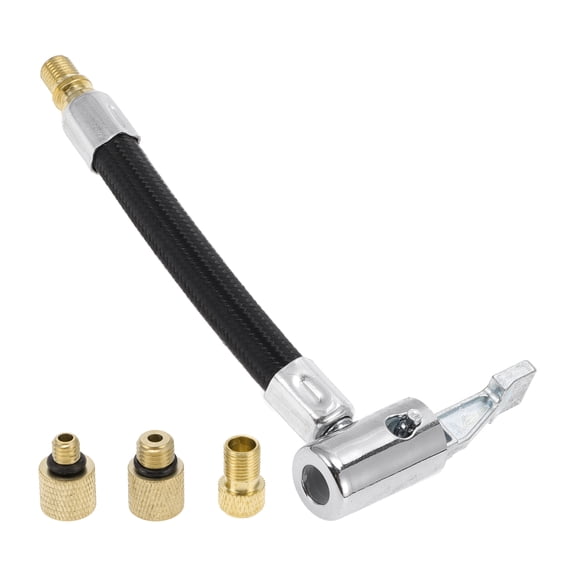 1 Set 4.72inch 15.5mm OD Tire Inflator Extension Tube with Thread Adapter 0.305inx32TPI for Car Bicycle