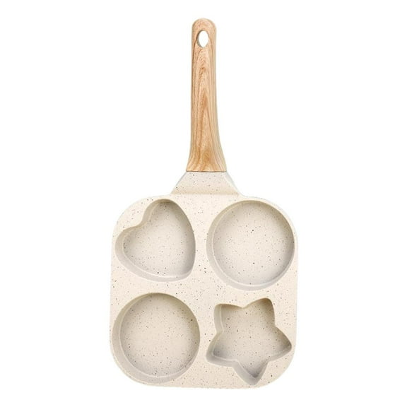 1 Set 4 Hole Skillet with Handle,Non Stick Egg Frying Pan,Multi-Purpose Divided Nonstick Frying Pans for Breakfast Shape Egg