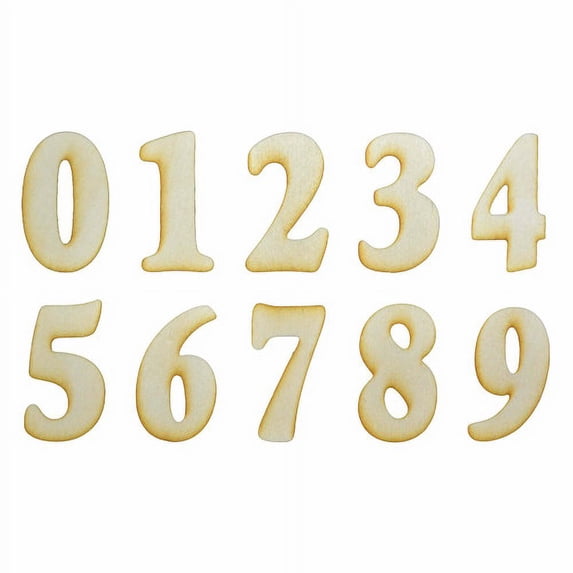 1 Set, 4 Inch x 1/8" Baltic Birch 0-9 Wood Numbers in The Goudy Font for Wood Craft Project, Children or Adult Art Work, Home and Holiday Décor and DIY Fun, Made in USA