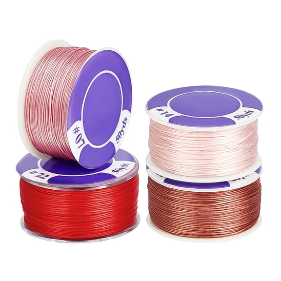 1 Set 4 Rolls 4 Colors Special Coated Nylon Beading Threads for Seed Beads Mixed Color 0.1mm about 50 yards/roll 1 roll/color