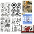 thumbnail image 1 of 1 Set 4 Sheets 4 Styles PVC Plastic Clear Stamps for DIY Scrapbooking Photo Album Decorative Cards Making Stamp Sheets Mixed Shapes 16x11x0.3cm 1 sheet/style, 1 of 8