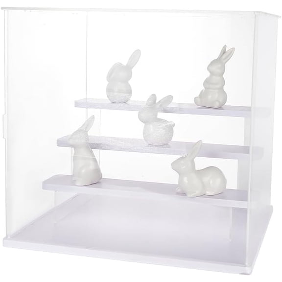 1 Set 4 Tier Display Case Clear Plastic Display Case with Tier Holder Risers Dustproof Organizer Box for Collectibles Anime Figure(4 Tier 12.4*10.4*11.8inch ) for making