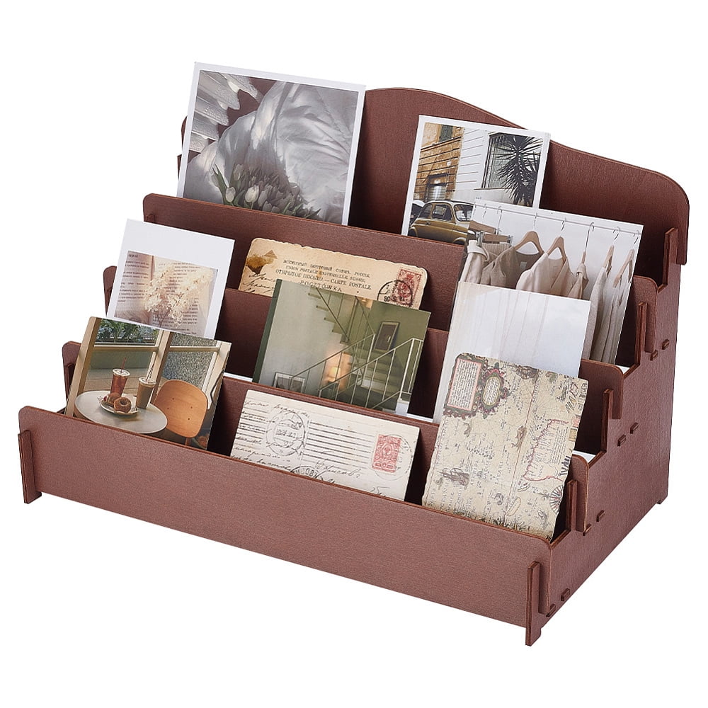 1 Set 4-Tier Wood Display Risers for Greeting Card Display Sienna 40x22 ...