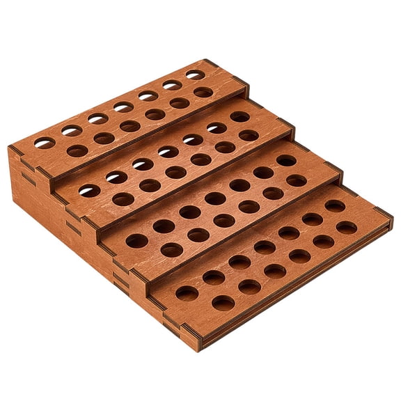 1 Set 4-Tier Wood Lipstick Organizer Display Riser Stands Sienna 24x22.5x6cm