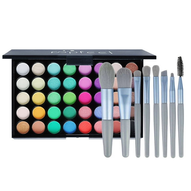 1 Set 40Color Eyeshadow Makeup Palette with Eye Brushes Set Professional Matte Shimmering Eye