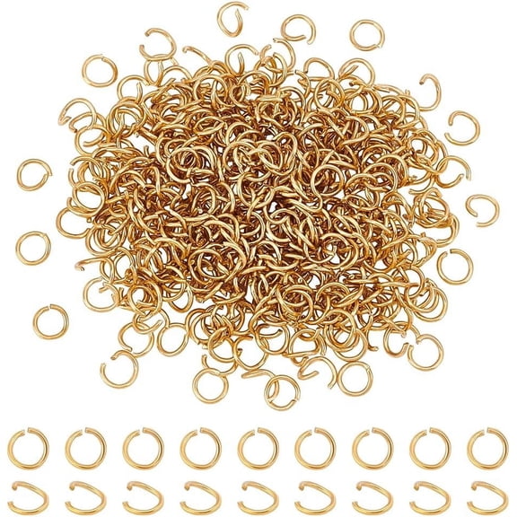 1 Set 400pcs 18K Gold Plated Jump Rings 304 Stainless Steel O Rings Linking Ring Metal Rings Jewellery Connectors for Necklace Bracelet Making DIY Handicrafts Silver 6x0.8mm(20 Guage)