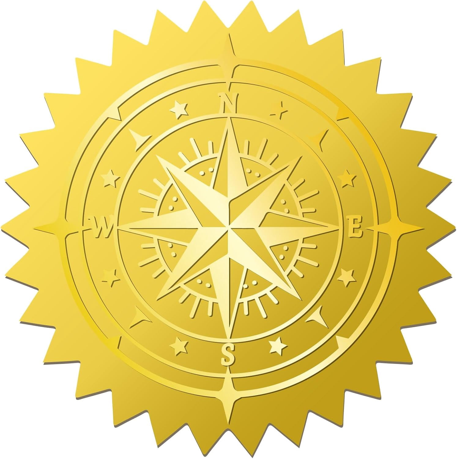 1 Set 408Pcs Compass Official Gold Foil Embossed Stickers 2