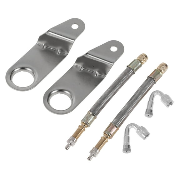 1 Set 45 Degree Copper Tire Valve Extension with Universal Stainless Steel 140mm Tyre Valve Inflation Adapter for Car Motorcycle RV Truck Bike