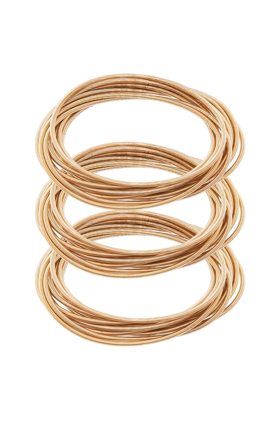 1 Set 45Pcss Spring Bracelets Minimalist Bracelets Steel French Wire Gimp Wire for Stackable Wearing Golden Inner Diameter: 2-1/4